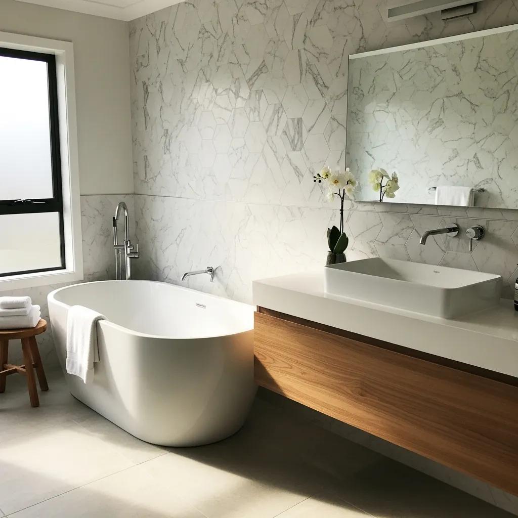 Refinished bathroom with modern fixtures showcasing high-quality refinishing services