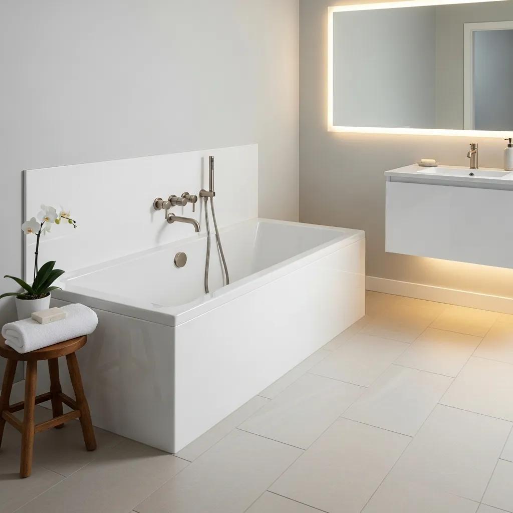 Glossy reglazed bathtub in a modern bathroom, showcasing aesthetic appeal and quality
